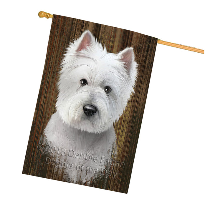 Rustic West Highland White Terrier Dog House Flag FLG50622