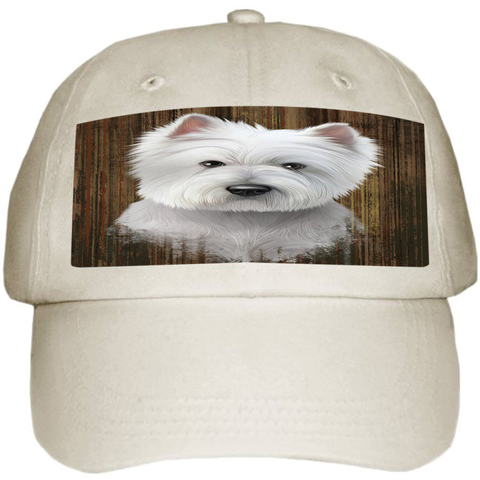 Rustic West Highland White Terrier Dog Ball Hat Cap HAT55548