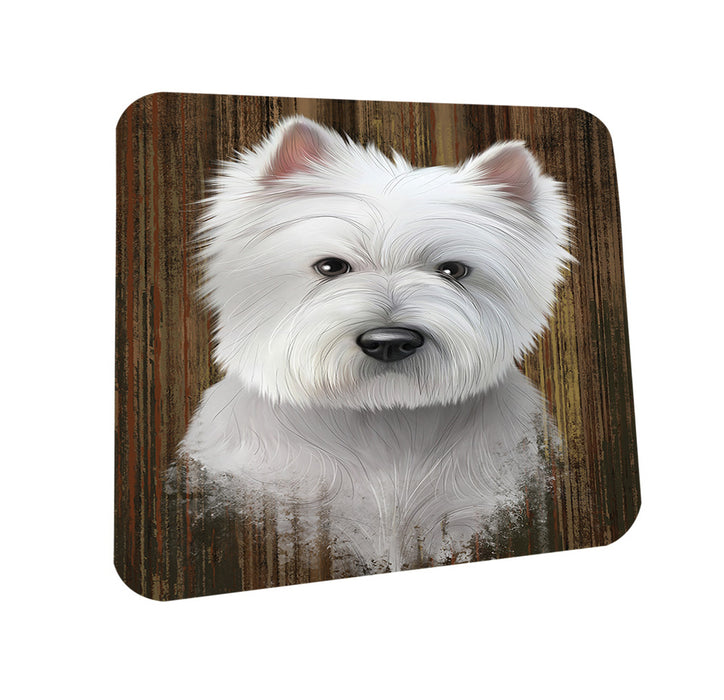 Rustic West Highland White Terrier Dog Coasters Set of 4 CST50552