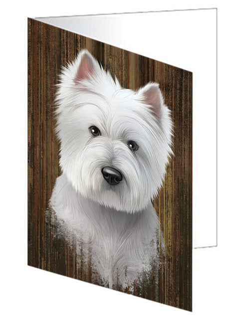 Rustic West Highland White Terrier Dog Handmade Artwork Assorted Pets Greeting Cards and Note Cards with Envelopes for All Occasions and Holiday Seasons GCD55844