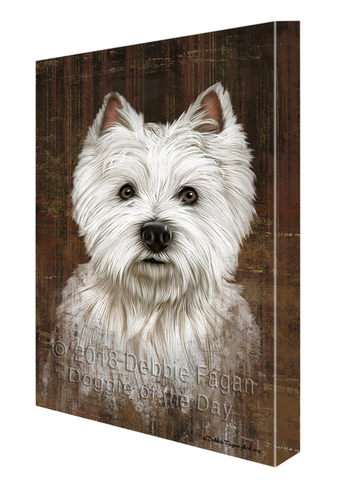 Rustic West Highland White Terrier Dog Canvas Wall Art CVS50457