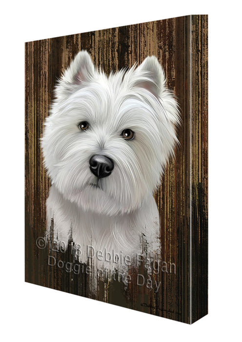 Rustic West Highland White Terrier Dog Canvas Print Wall Art Décor CVS71675