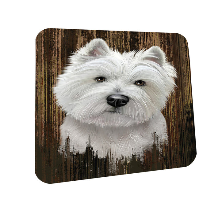 Rustic West Highland White Terrier Dog Coasters Set of 4 CST50553