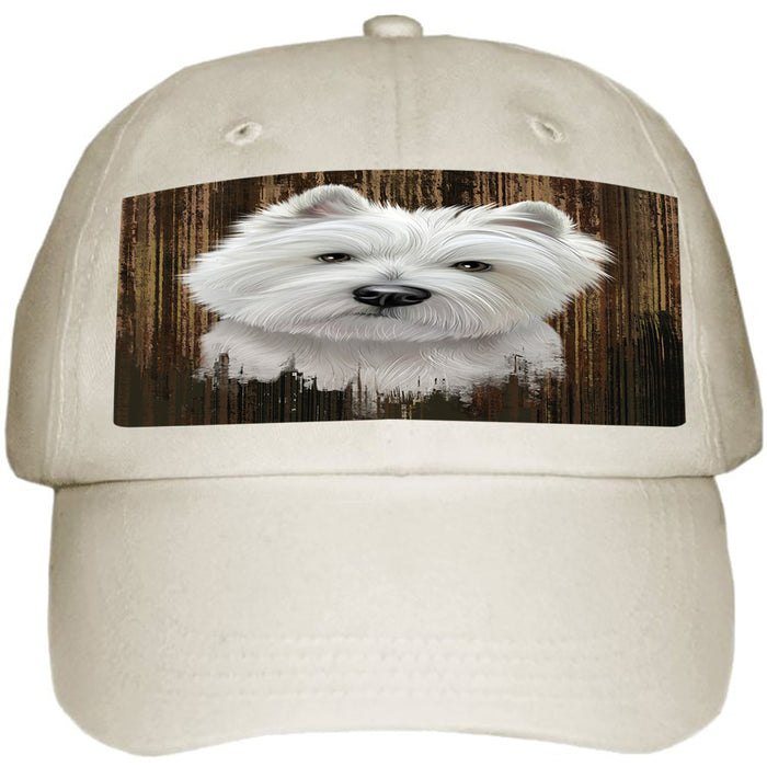 Rustic West Highland White Terrier Dog Ball Hat Cap HAT55551