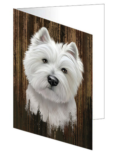 Rustic West Highland White Terrier Dog Handmade Artwork Assorted Pets Greeting Cards and Note Cards with Envelopes for All Occasions and Holiday Seasons GCD55847