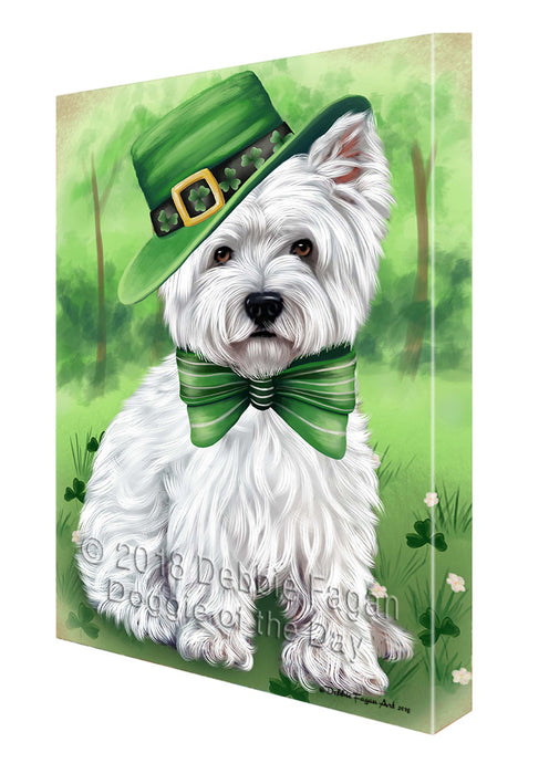 St. Patricks Day Irish Portrait West Highland White Terrier Dog Canvas Wall Art CVS59763