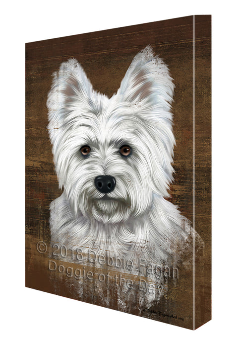 Rustic West Highland White Terrier Dog Canvas Wall Art CVS50466
