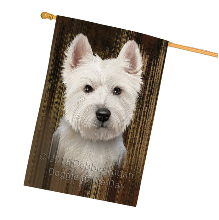 Rustic West Highland White Terrier Dog House Flag FLG50624