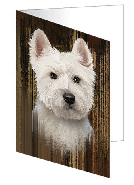 Rustic West Highland White Terrier Dog Handmade Artwork Assorted Pets Greeting Cards and Note Cards with Envelopes for All Occasions and Holiday Seasons GCD55850
