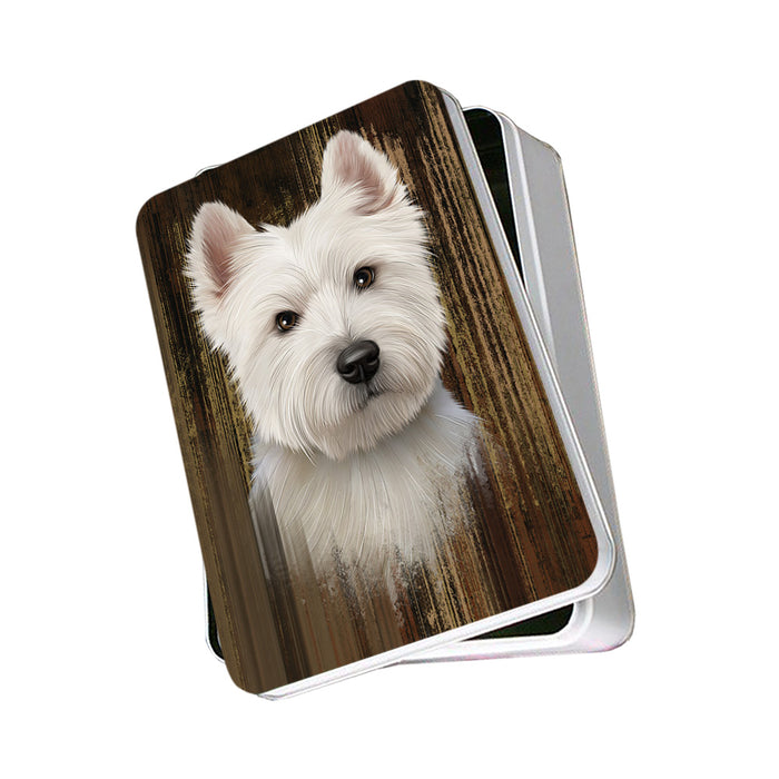 Rustic West Highland White Terrier Dog Photo Storage Tin PITN50601