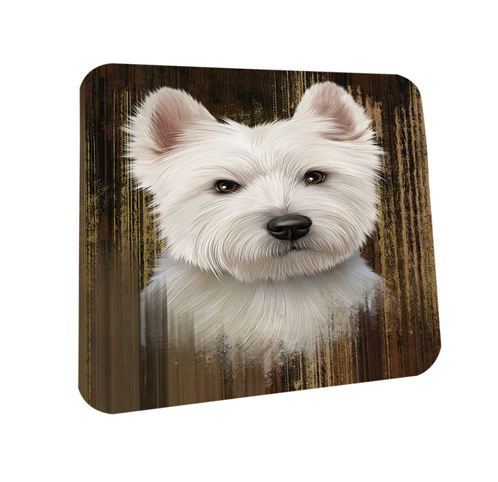 Rustic West Highland White Terrier Dog Coasters Set of 4 CST50554