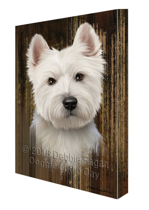 Rustic West Highland White Terrier Dog Canvas Print Wall Art Décor CVS71684