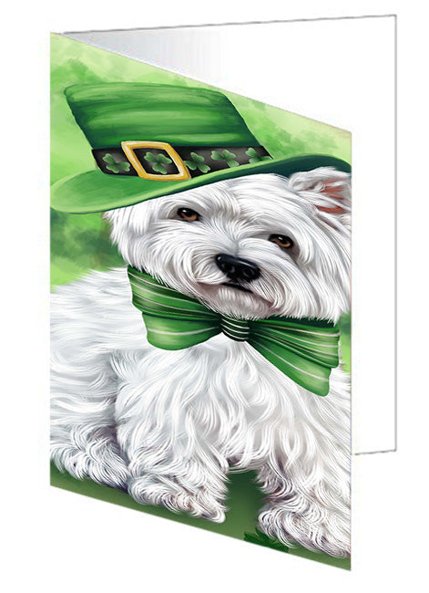 St. Patricks Day Irish Portrait West Highland White Terrier Dog Handmade Artwork Assorted Pets Greeting Cards and Note Cards with Envelopes for All Occasions and Holiday Seasons GCD52319