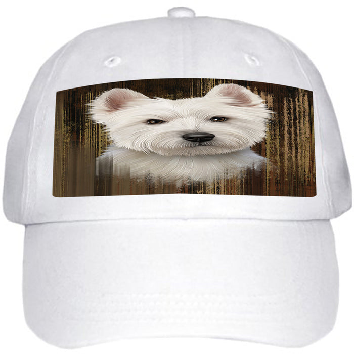 Rustic West Highland White Terrier Dog Ball Hat Cap HAT55554