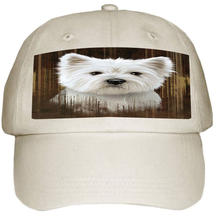 Rustic West Highland White Terrier Dog Ball Hat Cap HAT55557