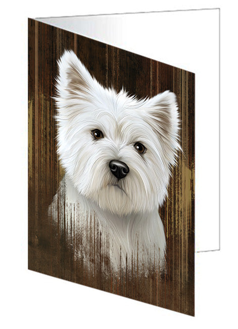 Rustic West Highland White Terrier Dog Handmade Artwork Assorted Pets Greeting Cards and Note Cards with Envelopes for All Occasions and Holiday Seasons GCD55853