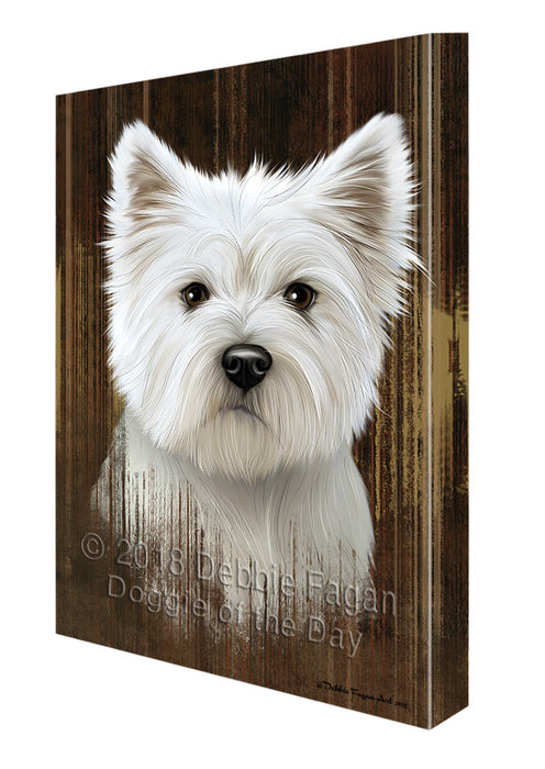 Rustic West Highland White Terrier Dog Canvas Print Wall Art Décor CVS71693