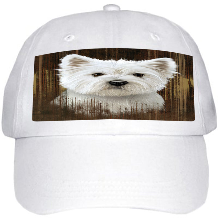 Rustic West Highland White Terrier Dog Ball Hat Cap HAT55557