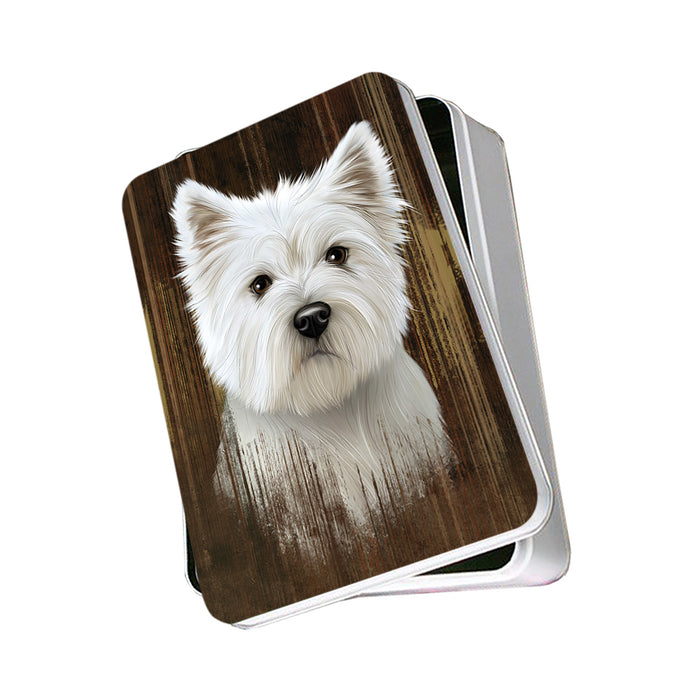 Rustic West Highland White Terrier Dog Photo Storage Tin PITN50602