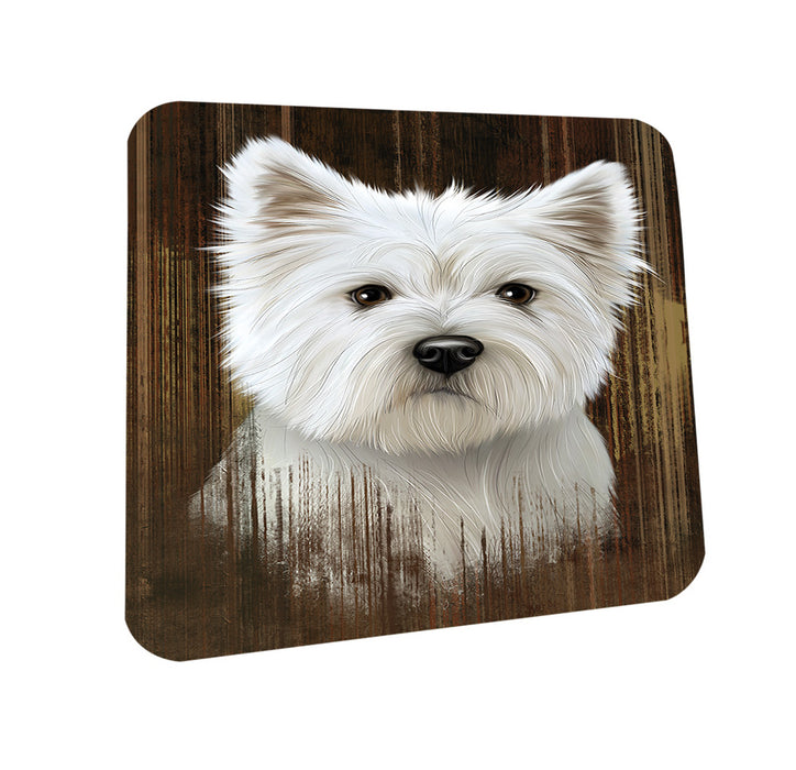 Rustic West Highland White Terrier Dog Coasters Set of 4 CST50555