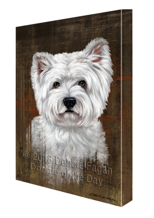 Rustic West Highland White Terrier Dog Canvas Wall Art CVS50493