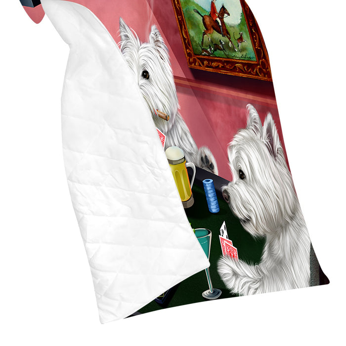 Home of  West Highland White Terrier Dogs Playing Poker Quilt