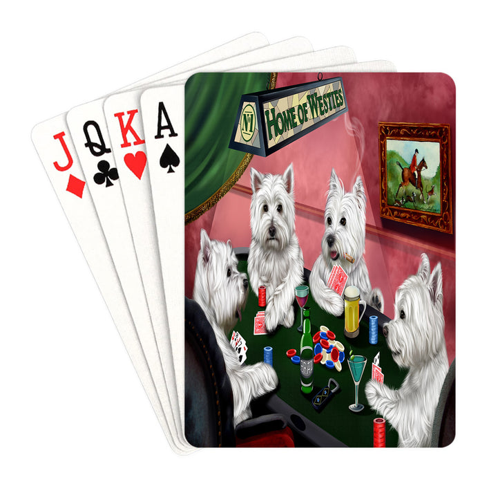 Home of West Highland White Terrier Dogs Playing Poker Playing Card Decks