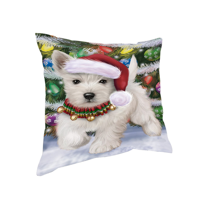 Trotting in the Snow West Highland White Terrier Dog Pillow PIL81004