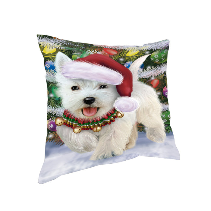Trotting in the Snow West Highland White Terrier Dog Pillow PIL81008