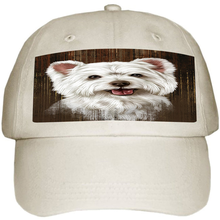 Rustic West Highland White Terrier Dog Ball Hat Cap HAT55233
