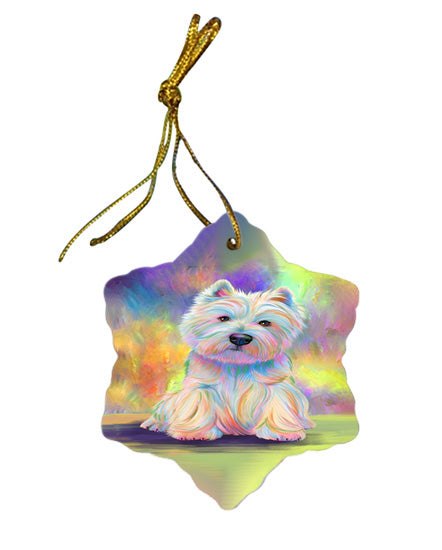 Paradise Wave West Highland White Terrier Dog Star Porcelain Ornament SPOR56442