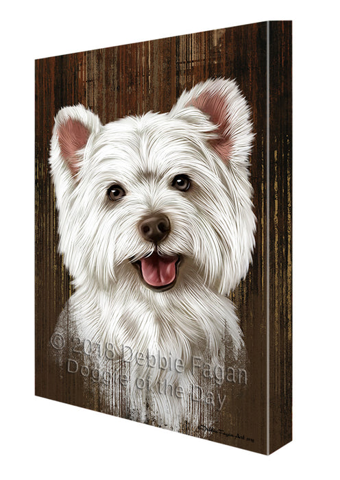 Rustic West Highland White Terrier Dog Canvas Print Wall Art Décor CVS70721