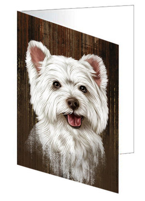 Rustic West Highland White Terrier Dog Handmade Artwork Assorted Pets Greeting Cards and Note Cards with Envelopes for All Occasions and Holiday Seasons GCD55529