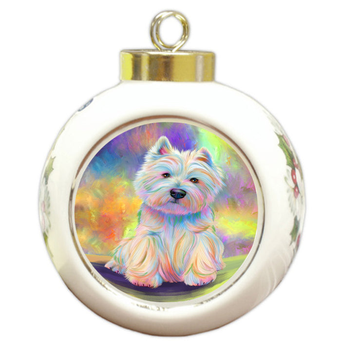 Paradise Wave West Highland White Terrier Dog Round Ball Christmas Ornament RBPOR56442