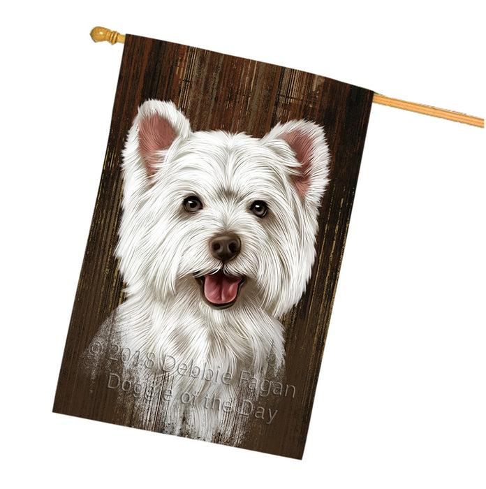 Rustic West Highland White Terrier Dog House Flag FLG50517