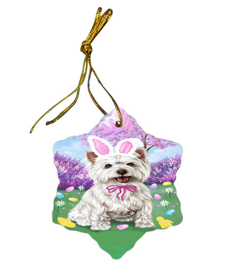 West Highland Terrier Dog Easter Holiday Star Porcelain Ornament SPOR49286