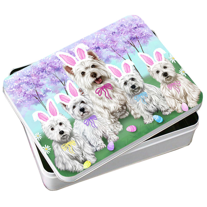 West Highland Terriers Dog Easter Holiday Photo Storage Tin PITN49295