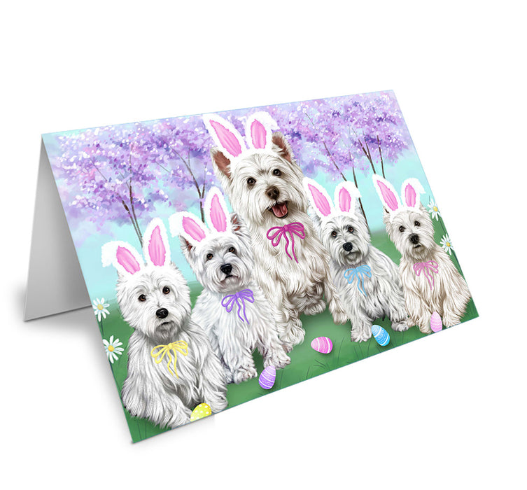 West Highland Terriers Dog Easter Holiday Handmade Artwork Assorted Pets Greeting Cards and Note Cards with Envelopes for All Occasions and Holiday Seasons GCD51914