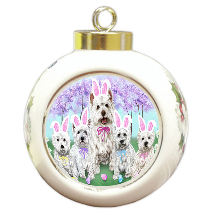 West Highland Terriers Dog Easter Holiday Round Ball Christmas Ornament RBPOR49295