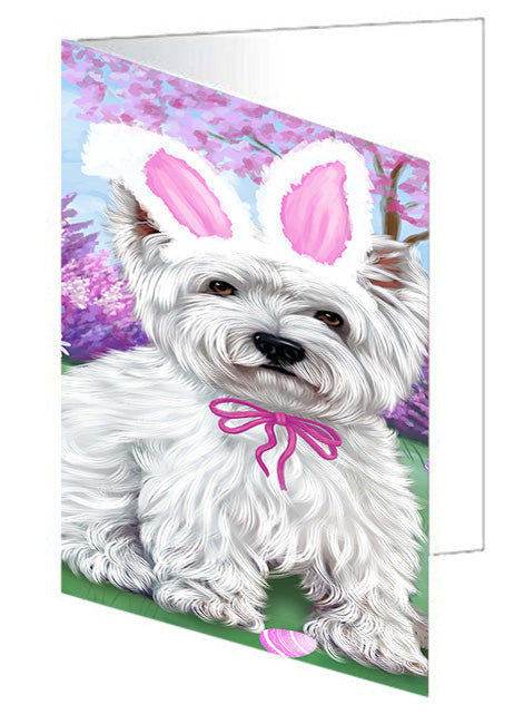 West Highland Terrier Dog Easter Holiday Handmade Artwork Assorted Pets Greeting Cards and Note Cards with Envelopes for All Occasions and Holiday Seasons GCD51917