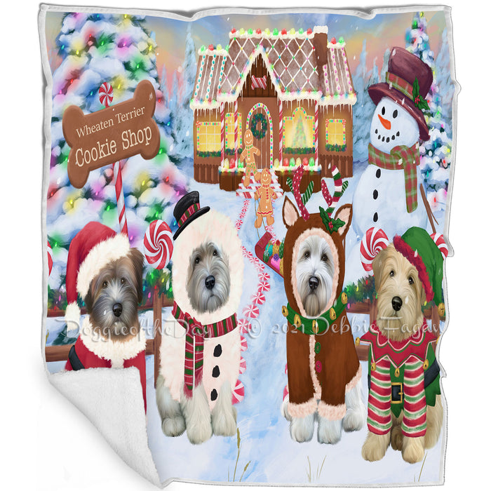 Holiday Gingerbread Cookie Shop Wheaten Terriers Dog Blanket BLNKT129108