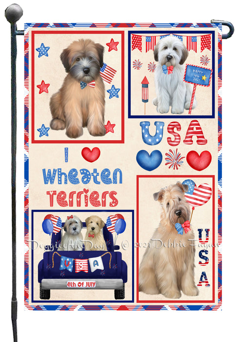 4th of July Independence Day I Love USA Wheaten Terrier Dogs Garden Flag GFLG66955