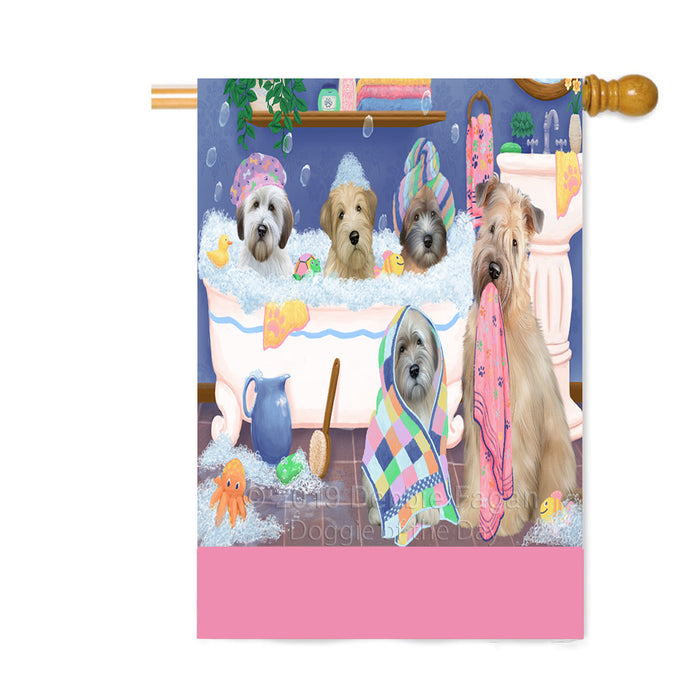 Personalized Rub A Dub Dogs In A Tub Wheaten Terrier Dogs Custom House Flag FLG64387
