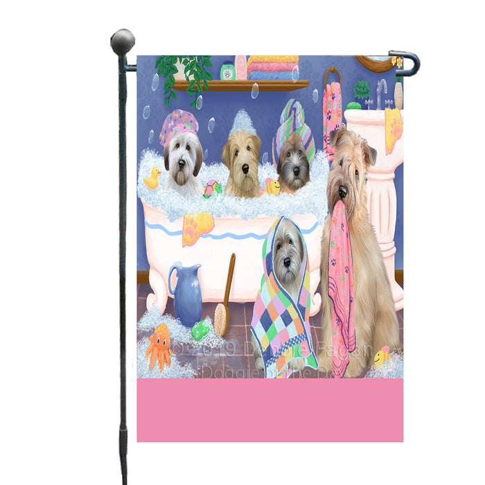 Personalized Rub A Dub Dogs In A Tub Wheaten Terrier Dogs Custom Garden Flag GFLG64922