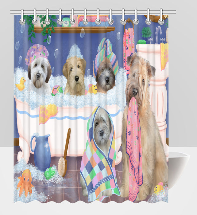 Rub A Dub Dogs In A Tub Wheaten Terrier Dogs Shower Curtain