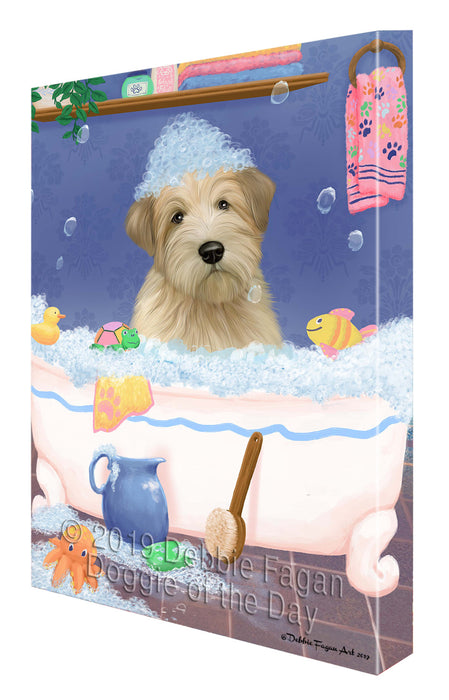 Rub A Dub Dog In A Tub Wheaten Terrier Dog Canvas Print Wall Art Décor CVS143792