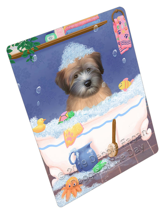 Rub A Dub Dog In A Tub Wheaten Terrier Dog Cutting Board - For Kitchen - Scratch & Stain Resistant - Designed To Stay In Place - Easy To Clean By Hand - Perfect for Chopping Meats, Vegetables, CA81914