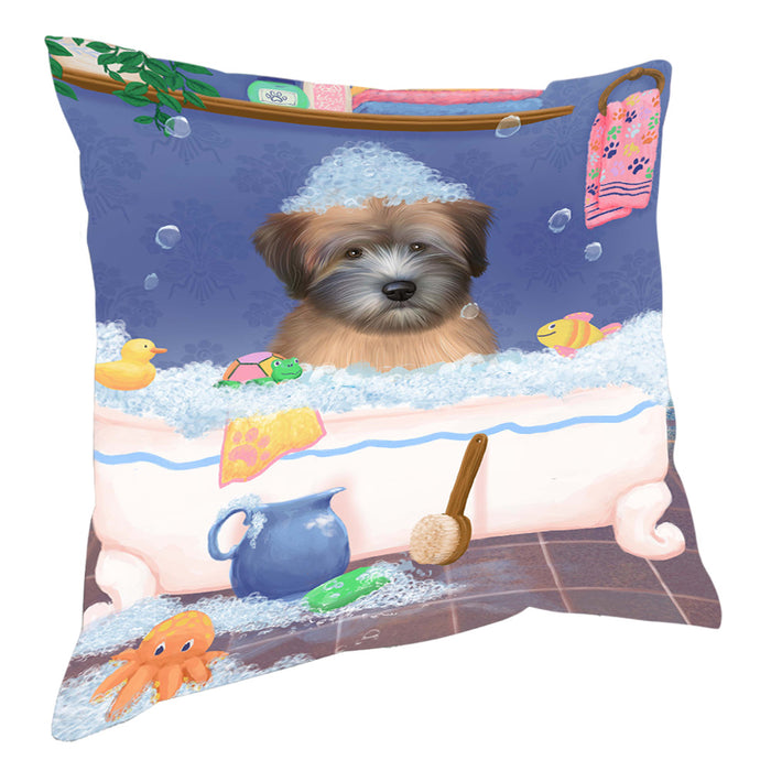Rub A Dub Dog In A Tub Wheaten Terrier Dog Pillow with Top Quality High-Resolution Images - Ultra Soft Pet Pillows for Sleeping - Reversible & Comfort - Ideal Gift for Dog Lover - Cushion for Sofa Couch Bed - 100% Polyester, PILA90877