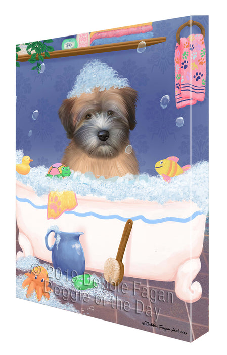 Rub A Dub Dog In A Tub Wheaten Terrier Dog Canvas Print Wall Art Décor CVS143774