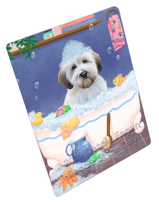Rub A Dub Dog In A Tub Wheaten Terrier Dog Cutting Board - For Kitchen - Scratch & Stain Resistant - Designed To Stay In Place - Easy To Clean By Hand - Perfect for Chopping Meats, Vegetables, CA81916